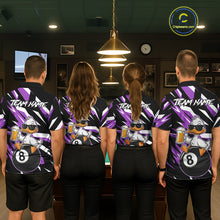 Load image into Gallery viewer, Custom Purple Funny Duck 8 Ball Pool Billiard Shirt For Men, Billiard Team Jersey Polo &amp; 1/4 Zip TDM6449