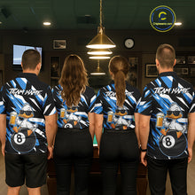 Load image into Gallery viewer, Custom Blue Funny Duck 8 Ball Pool Billiard Shirt For Men, Billiard Team Jersey Polo &amp; 1/4 Zip TDM6450