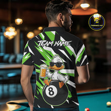 Load image into Gallery viewer, Custom Green Funny Duck 8 Ball Pool Billiard Shirt For Men, Billiard Team Jersey Polo &amp; 1/4 Zip TDM6451
