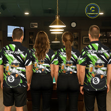 Load image into Gallery viewer, Custom Green Funny Duck 8 Ball Pool Billiard Shirt For Men, Billiard Team Jersey Polo &amp; 1/4 Zip TDM6451