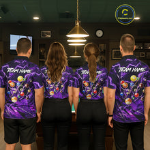 Load image into Gallery viewer, Purple Thunder Lightning Pool Balls Billiard Shirt For Men Custom Billiard Jersey Polo &amp; 1/4 Zip TDM6452