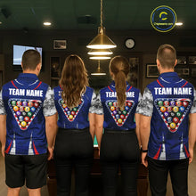 Load image into Gallery viewer, Personalized Camo American Flag Billiard Shirt For Women, Patriotic Pool Jersey Team Polo &amp; 1/4 Zip TDM5609
