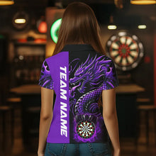 Load image into Gallery viewer, Custom Dragon Dart Shirts For Women, Personalized 3D Dart League Uniform Best Dart Jerseys |Purple TDM3501
