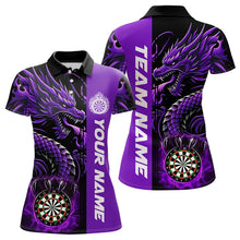 Load image into Gallery viewer, Custom Dragon Dart Shirts For Women, Personalized 3D Dart League Uniform Best Dart Jerseys |Purple TDM3501