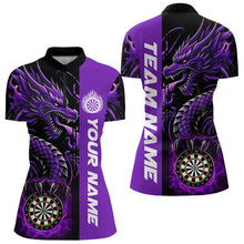Load image into Gallery viewer, Custom Dragon Dart Shirts For Women, Personalized 3D Dart League Uniform Best Dart Jerseys |Purple TDM3501