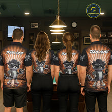 Load image into Gallery viewer, Funny Raccoon 8 Ball Billiard Shirt For Men Custom Orange Graffiti Pool Jersey Team Polo &amp; 1/4 Zip TDM5999