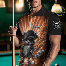 Load image into Gallery viewer, Funny Raccoon 8 Ball Billiard Shirt For Men Custom Orange Graffiti Pool Jersey Team Polo &amp; 1/4 Zip TDM5999