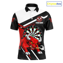 Load image into Gallery viewer, Personalized Bull Darts Jersey For Men Custom Darts Team Shirt Polo &amp; Quarter Zip | Red TDM6236