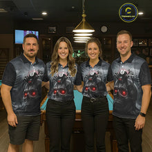 Load image into Gallery viewer, Personalized Spider 8 Ball Pool Skull Billiard Shirt For Women, Billiard Team Jersey Polo &amp; 1/4 Zip TDM5640