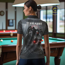 Load image into Gallery viewer, Personalized Spider 8 Ball Pool Skull Billiard Shirt For Women, Billiard Team Jersey Polo &amp; 1/4 Zip TDM5640