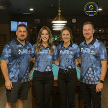 Load image into Gallery viewer, Blue Camo 8 Ball Billiard Shirt For Women Custom Pool Team Shirt, Billiard Jersey Polo &amp; 1/4 Zip TDM6008
