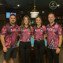 Load image into Gallery viewer, Red Camo 8 Ball Billiard Shirt For Men Custom Pool Team Shirt, Billiard Jersey Polo &amp; 1/4 Zip TDM6009
