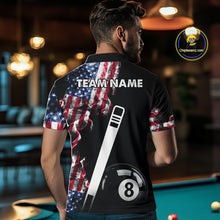 Load image into Gallery viewer, US Flag Smoke 8 Ball Billiard Shirt For Men Custom Patriotic Pool Team Jersey Polo &amp; 1/4 Zip TDM6010