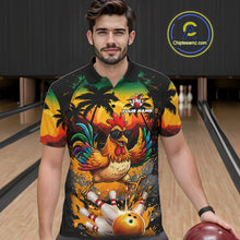 Load image into Gallery viewer, Funny Chicken Sunset Tropical Bowling Jersey For Men Custom Bowling Team Shirts Polo &amp; 1/4 Zip TDM6458