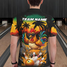 Load image into Gallery viewer, Funny Chicken Sunset Tropical Bowling Jersey For Men Custom Bowling Team Shirts Polo &amp; 1/4 Zip TDM6458