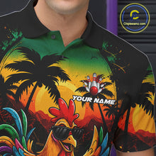 Load image into Gallery viewer, Funny Chicken Sunset Tropical Bowling Jersey For Men Custom Bowling Team Shirts Polo &amp; 1/4 Zip TDM6458