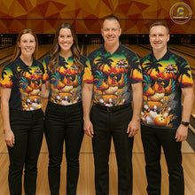 Load image into Gallery viewer, Funny Chicken Sunset Tropical Bowling Jersey For Men Custom Bowling Team Shirts Polo &amp; 1/4 Zip TDM6458