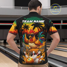 Load image into Gallery viewer, Funny Chicken Sunset Tropical Bowling Jersey For Men Custom Bowling Team Shirts Polo &amp; 1/4 Zip TDM6458