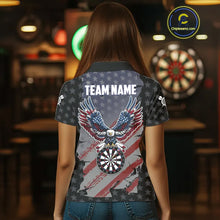 Load image into Gallery viewer, Personalized American Flag Eagle Darts Shirt For Women Custom Patriotic Darts Team Jersey Team  TDM5149