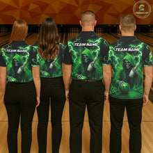 Load image into Gallery viewer, Green Grim Reaper Bowling Shirt For Men Custom Lightning Team League Bowling Jersey Polo, 1/4 Zip TDM5855