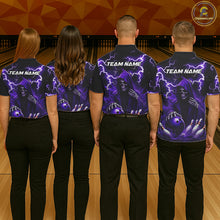Load image into Gallery viewer, Purple Grim Reaper Bowling Shirt For Men Custom Lightning Bowling Jersey Team Polo &amp; 1/4 Zip TDM5857