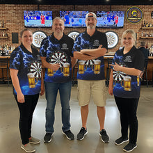 Load image into Gallery viewer, Blue Funny Beer Darts Shirt For Men Custom Lightning Darts Jersey Team Polo &amp; 1/4 Zip TDM5858