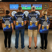 Load image into Gallery viewer, Blue Funny Beer Darts Shirt For Men Custom Lightning Darts Jersey Team Polo &amp; 1/4 Zip TDM5858