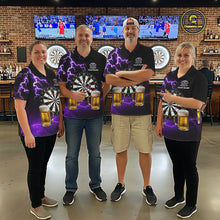 Load image into Gallery viewer, Purple Funny Beer Darts Shirt For Men Custom Lightning Darts Jersey Team Polo &amp; 1/4 Zip TDM5859
