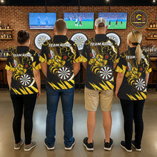 Load image into Gallery viewer, Yellow Black Funny Bee Thunder Lightning Darts Shirt For Women Custom Dart Team Jersey Polo, 1/4 Zip TDM6015