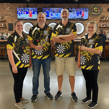 Load image into Gallery viewer, Yellow Black Funny Bee Thunder Lightning Darts Shirt For Women Custom Dart Team Jersey Polo, 1/4 Zip TDM6015