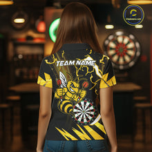 Load image into Gallery viewer, Yellow Black Funny Bee Thunder Lightning Darts Shirt For Women Custom Dart Team Jersey Polo, 1/4 Zip TDM6015