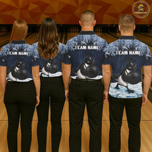 Load image into Gallery viewer, Funny Great Auk Icy Bowling Ball Shirts For Women Custom Snowflake Bowling Jersey, Gift For Bowlers NYN3172