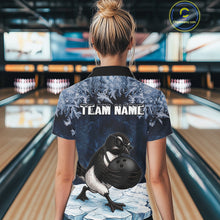 Load image into Gallery viewer, Funny Great Auk Icy Bowling Ball Shirts For Women Custom Snowflake Bowling Jersey, Gift For Bowlers NYN3172