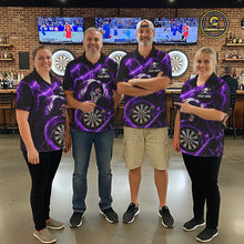 Load image into Gallery viewer, Purple Grim Reaper Skull Thunder Lightning Darts Shirt For Women Custom Darts Jersey Polo &amp; 1/4 Zip TDM6468