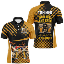 Load image into Gallery viewer, Pool And Beer That's Why I'm Here Custom Billiards Shirts For Men, Funny Drinking Billiard Jerseys TDM2426