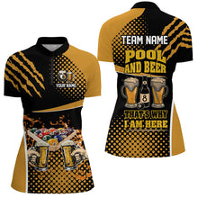 Load image into Gallery viewer, Pool And Beer That's Why I'm Here Custom Billiards Shirts For Women, Funny Drinking Billiard Jerseys TDM2426
