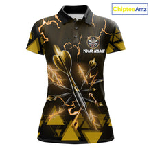 Load image into Gallery viewer, Yellow Darts Arrow Thunder Lightning Dart Shirts For Women Custom Dart Team Jerseys Polo &amp; 1/4 Zip TDM5866