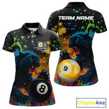 Load image into Gallery viewer, Colorful Splash Panther 8 Ball &amp; 9 Ball Billiard Shirt For Women Custom Funny Pool Team Jersey TDM5381