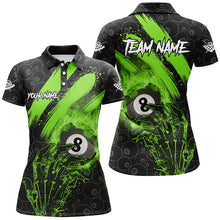 Load image into Gallery viewer, Personalized Green 8 Ball Pool Fire And Claw Hand Custom Women Billiard Shirts, Billiard Pool Jerseys TDM1745