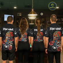 Load image into Gallery viewer, Custom Colorful Sugar Skull Billiard Shirt For Women, 8 Ball Pool Team Jersey Polo &amp; 1/4 Zip TDM6262