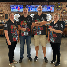 Load image into Gallery viewer, Personalized Colorful Sugar Skull Darts Shirt For Women Custom Darts Jersey Team Polo &amp; Quarter Zip TDM6264
