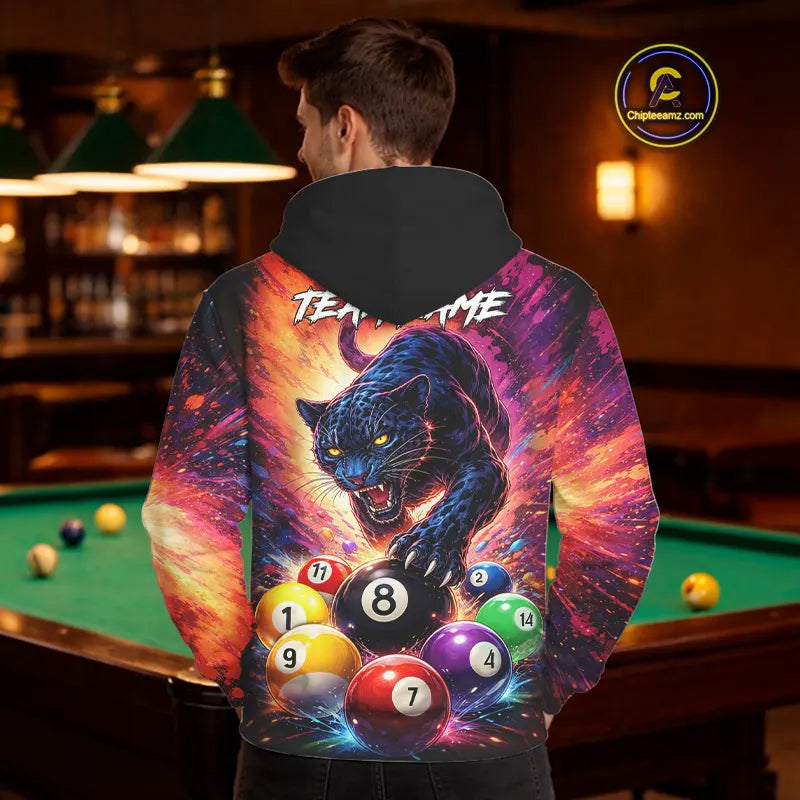 Colorful Pool Balls Panther Billiard Hoodie Custom 8 Ball Hoodie Team Jersey For Men And Women TDM5669