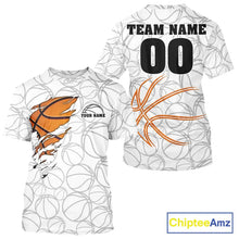 Load image into Gallery viewer, Personalized White Basketball Shirt Custom Name And Number Basketball Team Jersey Player Outfit TDM5674