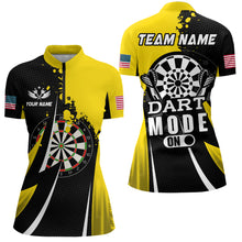 Load image into Gallery viewer, Personalized Yellow Dart Mode On Women Darts Polo &amp; Quarter-Zip Shirt Custom Darts Jersey Team Shirts TDM1654