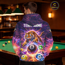 Load image into Gallery viewer, Colorful Pool Balls Tiger Billiard Hoodie For Men And Women Custom Thunder Lightning 8 Ball Hoodie TDM5685
