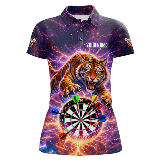 Colorful Thunder Lightning Tiger Darts Shirt For Women Custom Darts Jersey Team Polo & 1/4 Zip TDM5686