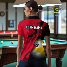 Load image into Gallery viewer, Black And Red Billiard 8 Ball &amp; 9 Ball Pool Shirt For Women Custom Billiard Team Jersey Uniform TDM5162