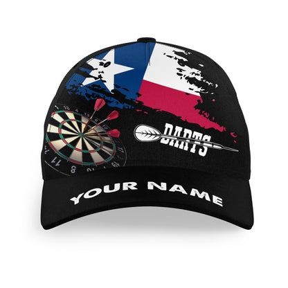 Personalized Grunge Texas Flag Dart Hats Custom Name Patriotic Texas Darts Baseball Caps TDM5416
