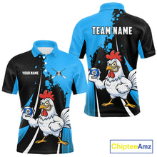 Load image into Gallery viewer, Blue Funny 10 Ball Pool Chicken Billiard Shirt For Men, Billiard Team Jersey Polo &amp; 1/4 Zip TDM6303