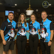 Load image into Gallery viewer, Blue Funny 10 Ball Pool Chicken Billiard Shirt For Women, Billiard Team Jersey Polo &amp; 1/4 Zip TDM6303